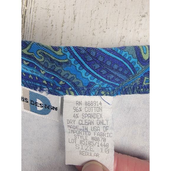 Paul Harris Vintage Blue Paisley High Waisted Pencil Skirt- Size 10 - Picture 10 of 10